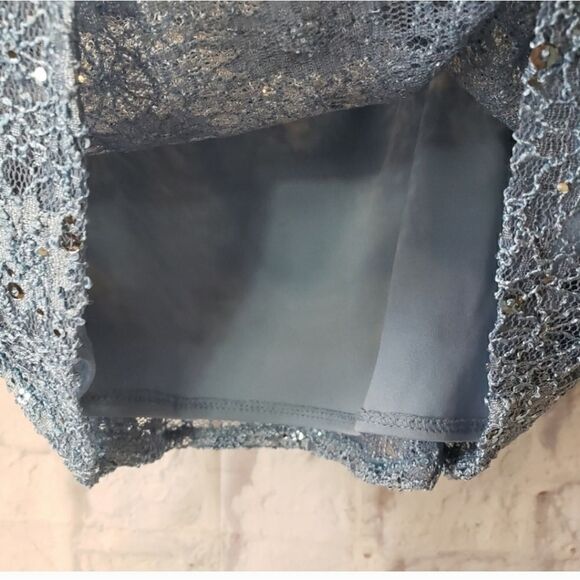 ALEX EVENINGS Formal Sequin & Lace Cami Jacket 2pc Set Small - Picture 7 of 8